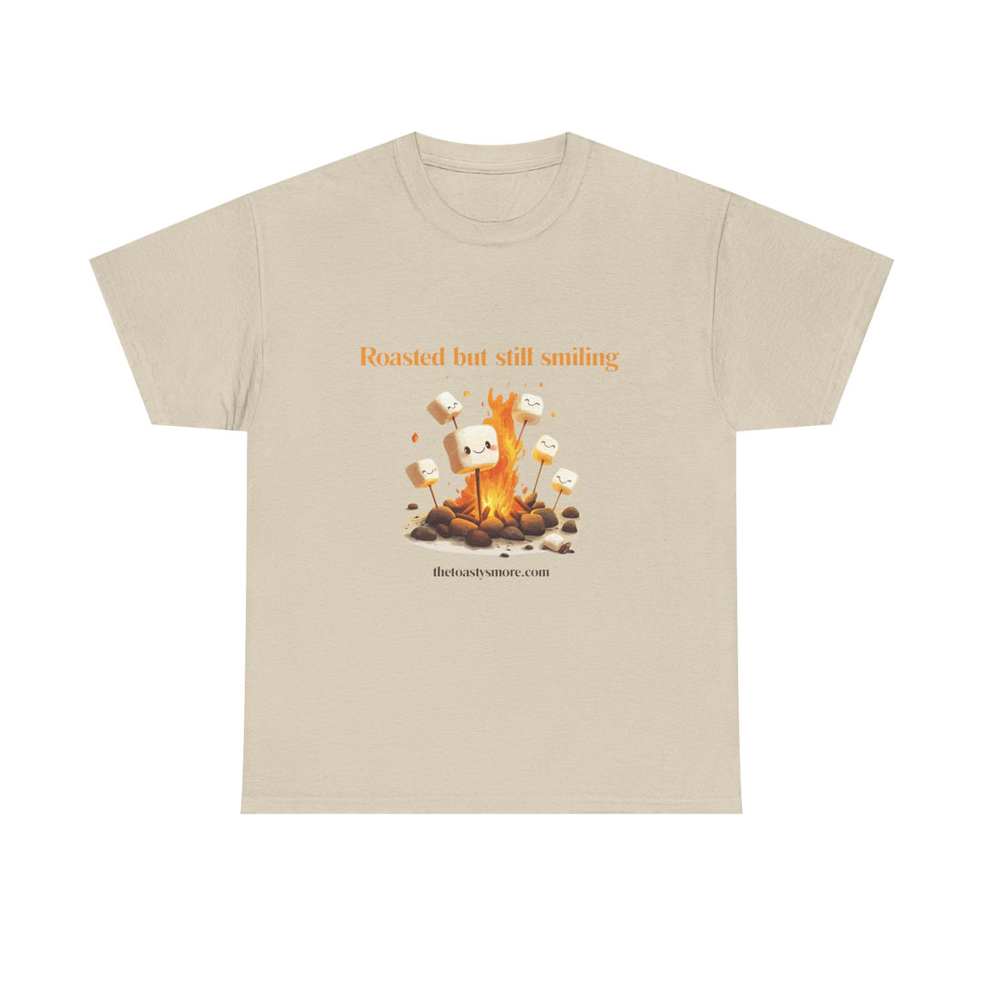 T‑Shirt — "Roasted but still smiling" Campfire Marshmallow Graphic Tee