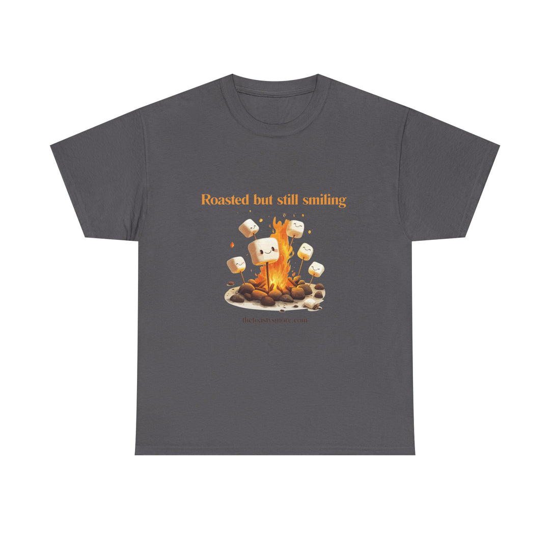 T‑Shirt — "Roasted but still smiling" Campfire Marshmallow Graphic Tee