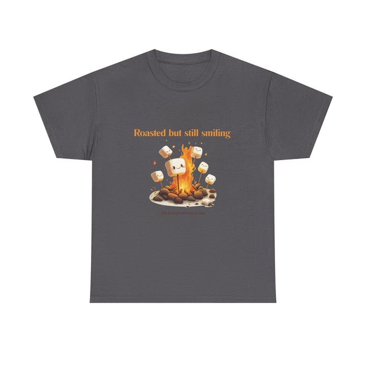 T‑Shirt — "Roasted but still smiling" Campfire Marshmallow Graphic Tee