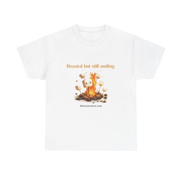 T‑Shirt — "Roasted but still smiling" Campfire Marshmallow Graphic Tee