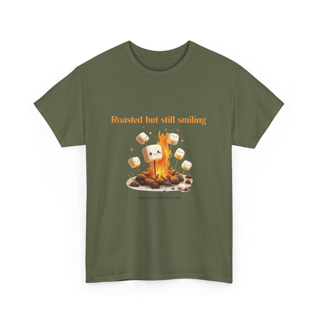 T‑Shirt — "Roasted but still smiling" Campfire Marshmallow Graphic Tee