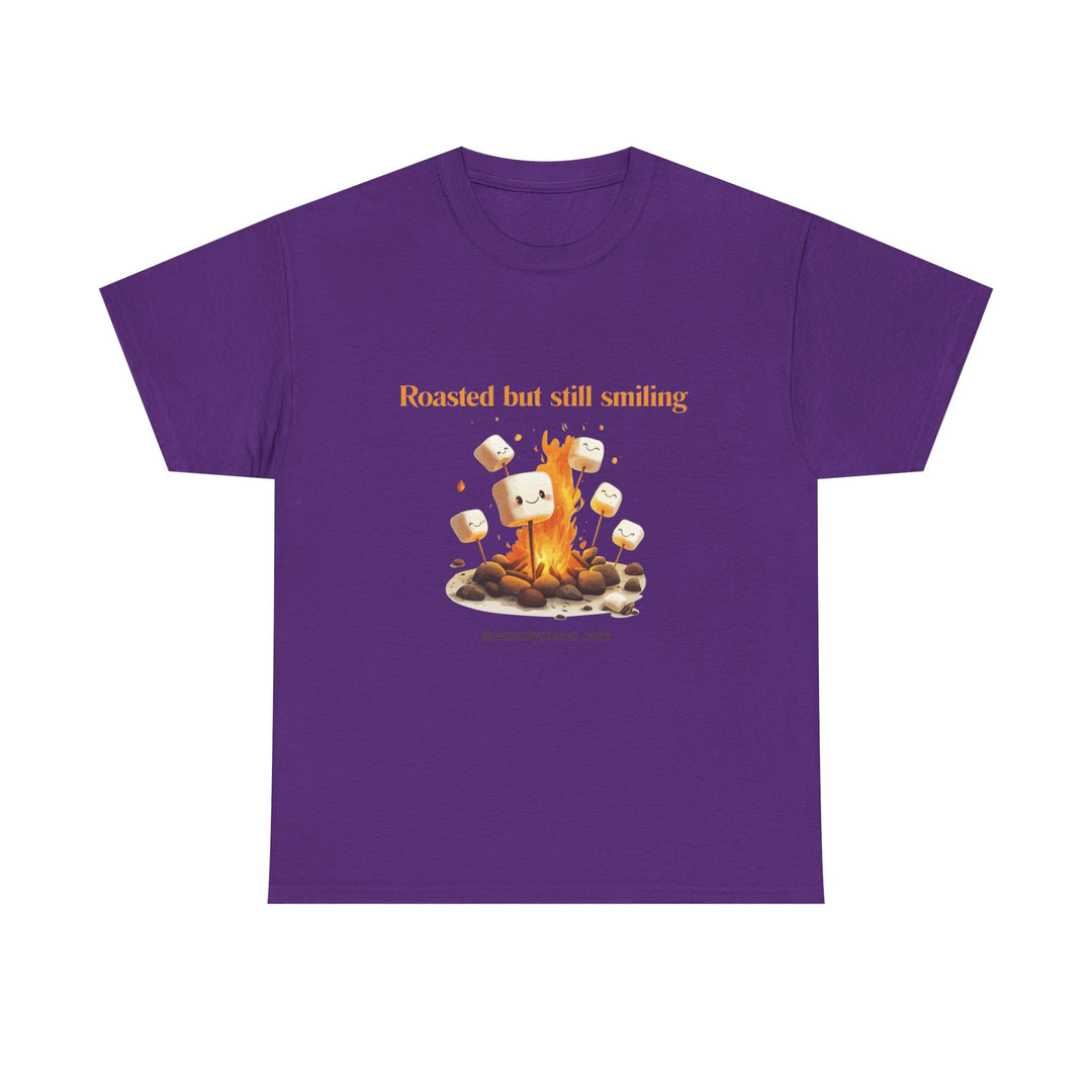 T‑Shirt — "Roasted but still smiling" Campfire Marshmallow Graphic Tee