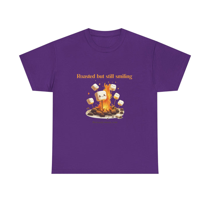 T‑Shirt — "Roasted but still smiling" Campfire Marshmallow Graphic Tee