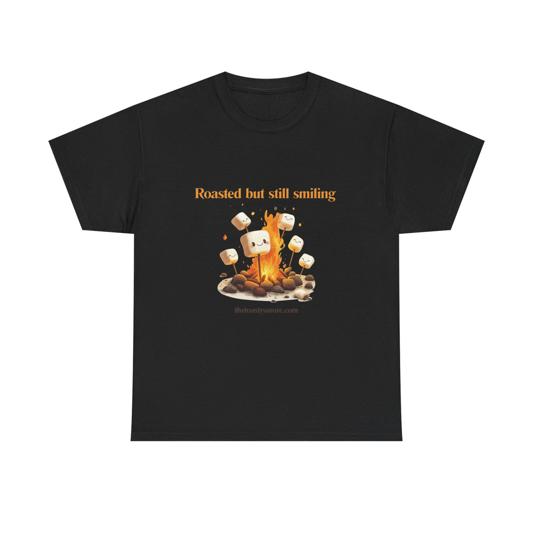 T‑Shirt — "Roasted but still smiling" Campfire Marshmallow Graphic Tee