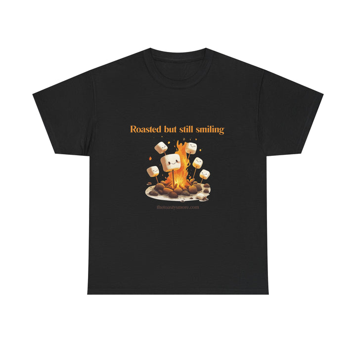 T‑Shirt — "Roasted but still smiling" Campfire Marshmallow Graphic Tee