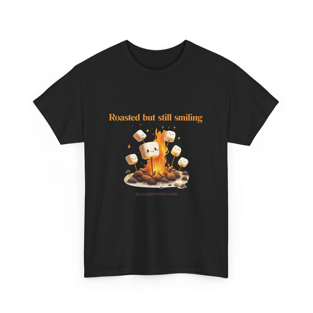 T‑Shirt — "Roasted but still smiling" Campfire Marshmallow Graphic Tee