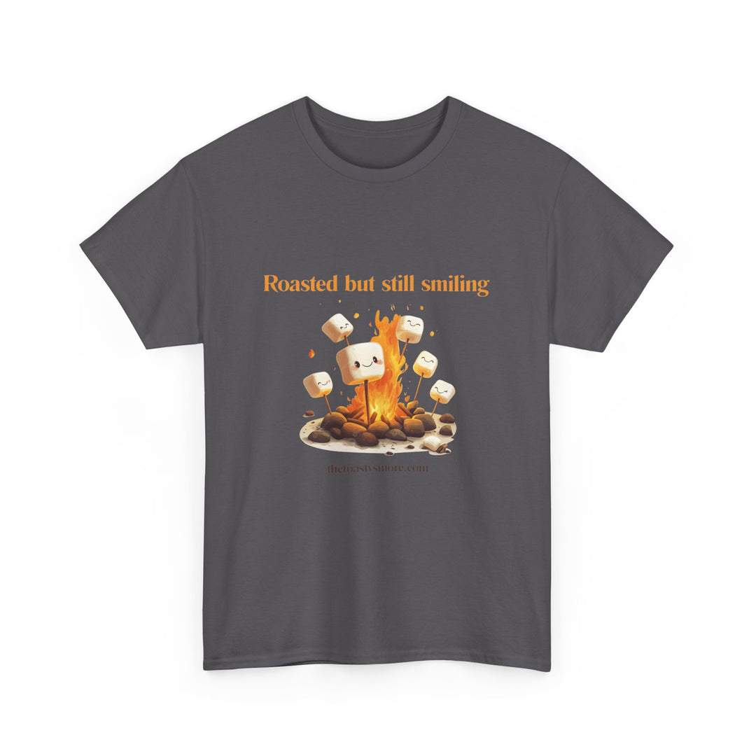 T‑Shirt — "Roasted but still smiling" Campfire Marshmallow Graphic Tee