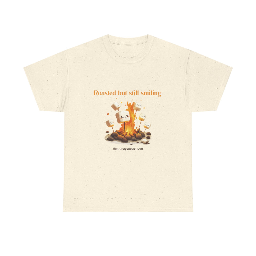 T‑Shirt — "Roasted but still smiling" Campfire Marshmallow Graphic Tee