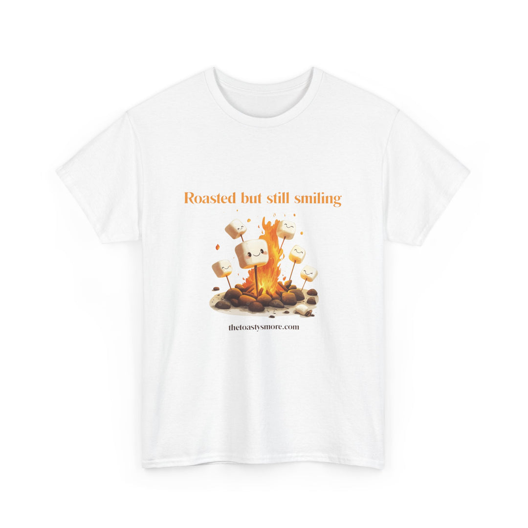 T‑Shirt — "Roasted but still smiling" Campfire Marshmallow Graphic Tee