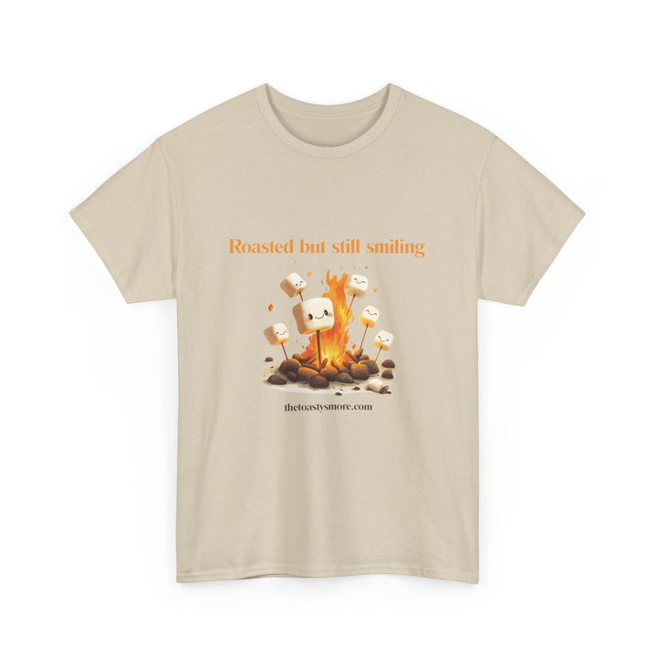 T‑Shirt — "Roasted but still smiling" Campfire Marshmallow Graphic Tee