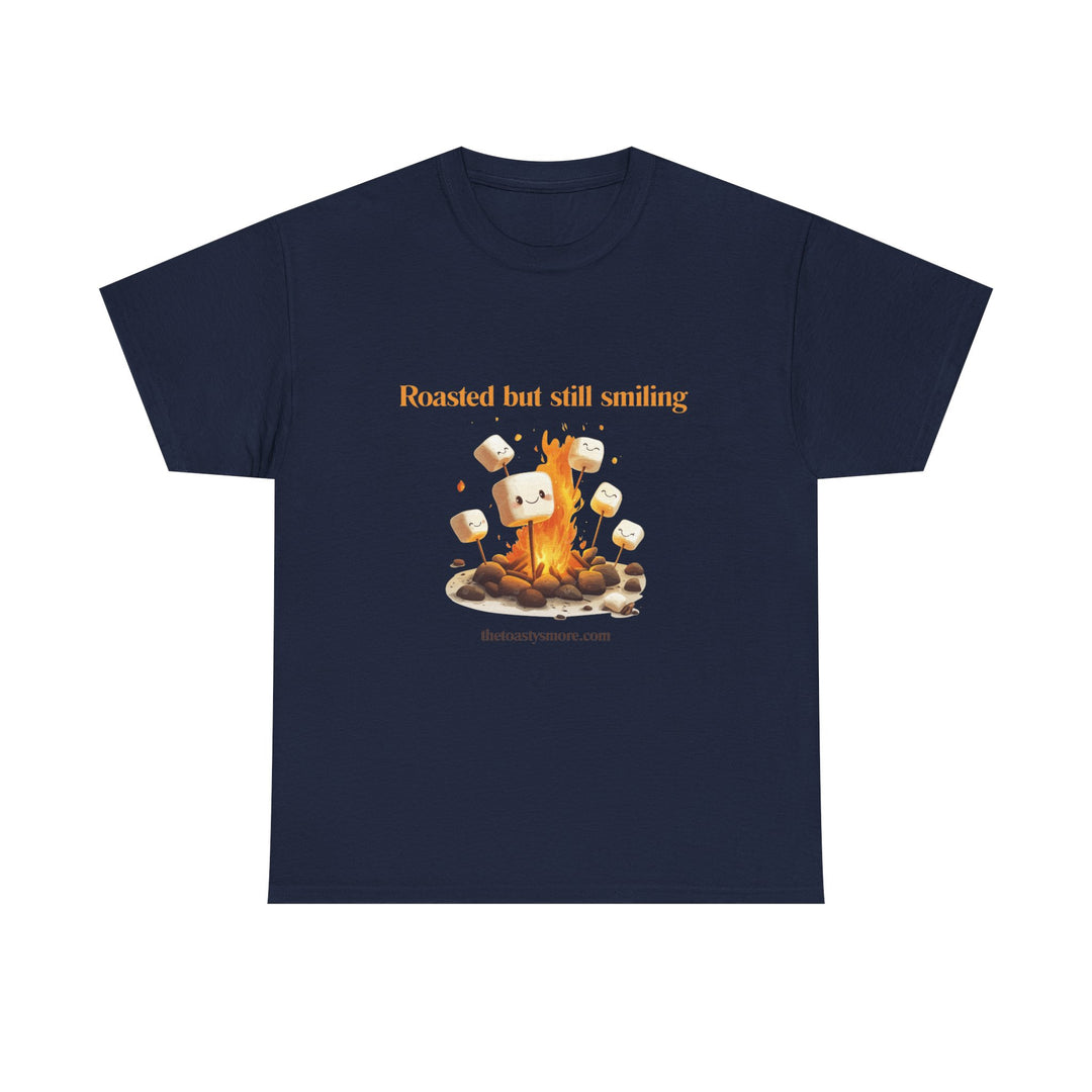 T‑Shirt — "Roasted but still smiling" Campfire Marshmallow Graphic Tee