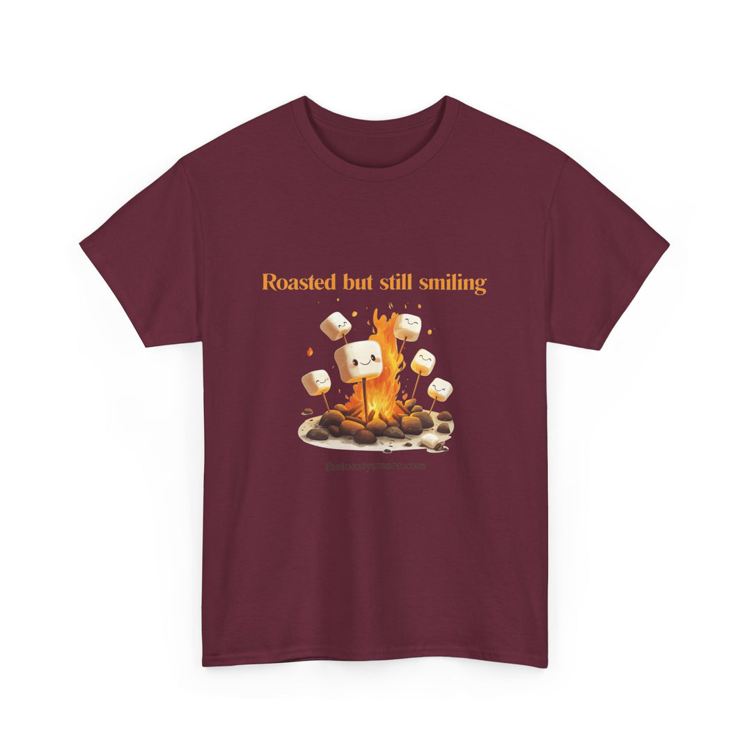 T‑Shirt — "Roasted but still smiling" Campfire Marshmallow Graphic Tee