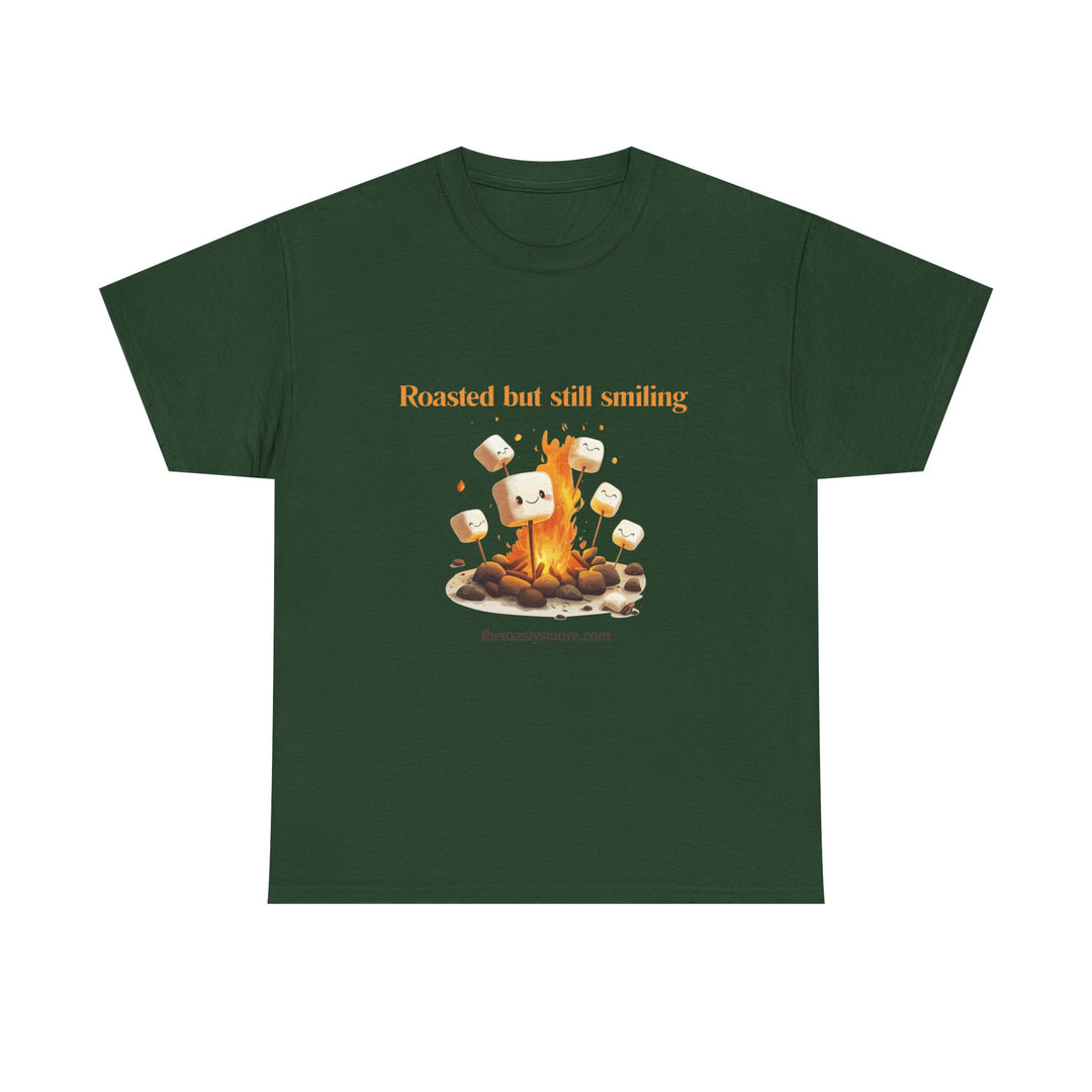 T‑Shirt — "Roasted but still smiling" Campfire Marshmallow Graphic Tee