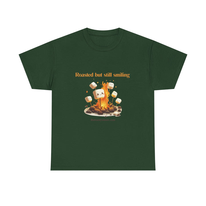 T‑Shirt — "Roasted but still smiling" Campfire Marshmallow Graphic Tee