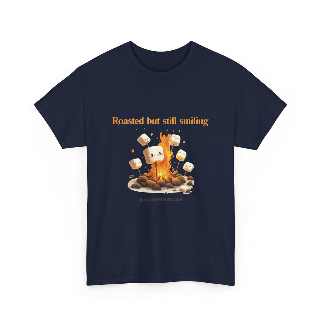 T‑Shirt — "Roasted but still smiling" Campfire Marshmallow Graphic Tee
