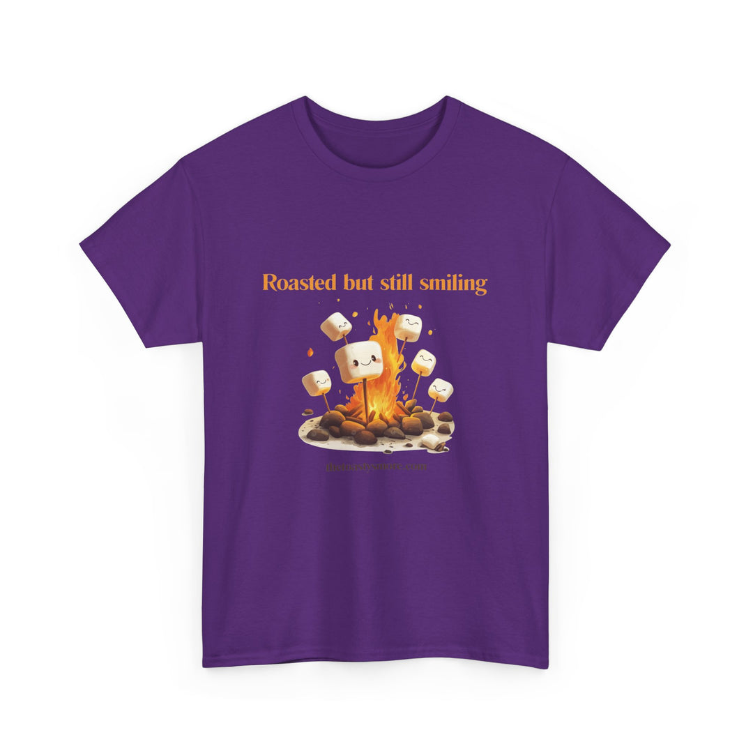 T‑Shirt — "Roasted but still smiling" Campfire Marshmallow Graphic Tee