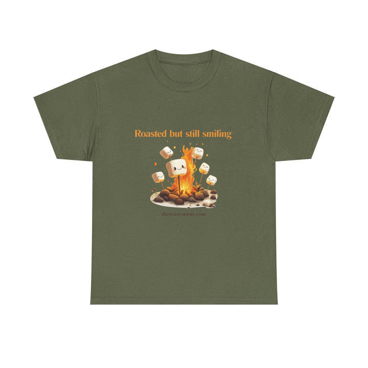 T‑Shirt — "Roasted but still smiling" Campfire Marshmallow Graphic Tee