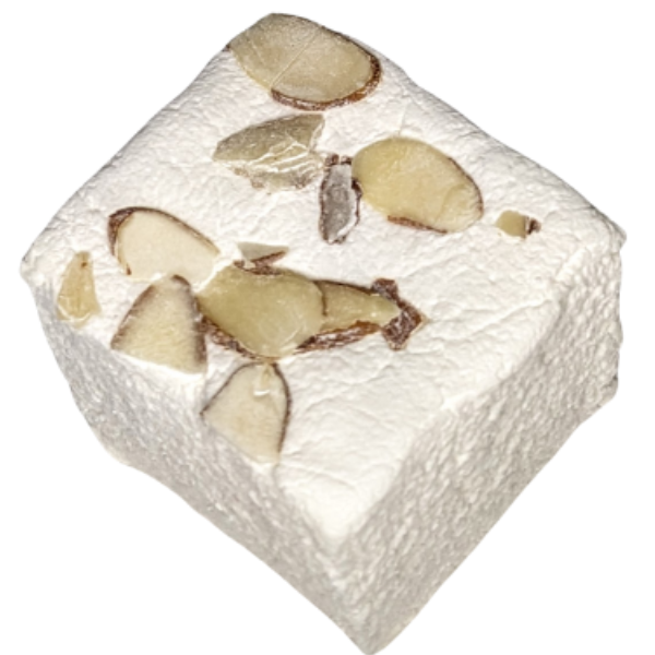gourmet marshmallow with almond slivers with amaretto flavoring huge best quality made in usa marshmallows