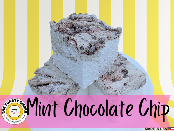 Mint Chocolate Chip Gourmet Marshmallows, Clean‑Label, Corn‑Syrup Free