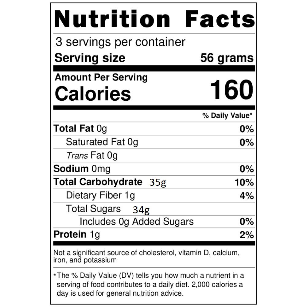 Nutrition facts label for a maple pecan pie gourmet marshmallows with serving size, calories, and nutritional content details.
