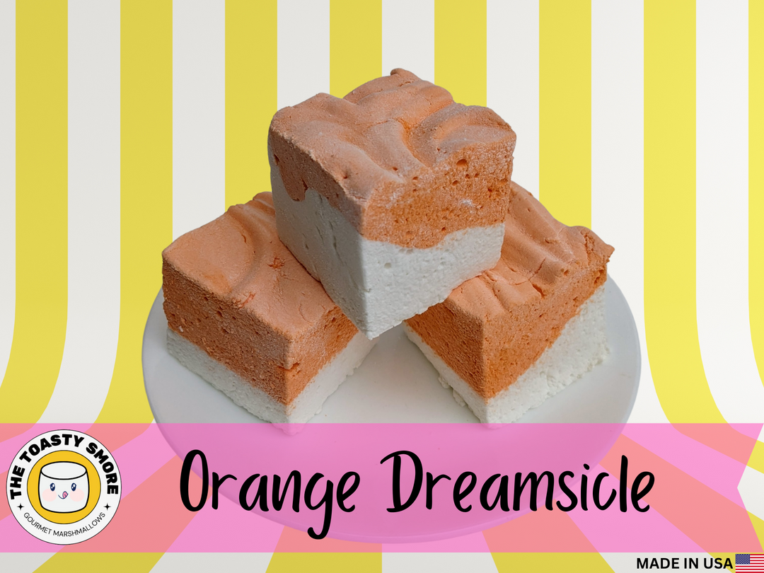 orange dreamsicle gourmet marshmallows by the toasty smore made in usa