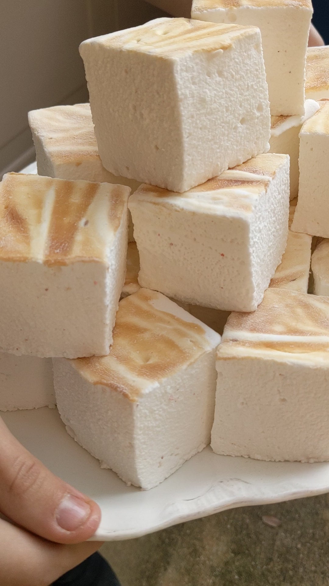 a plate of irish cream marshmallows