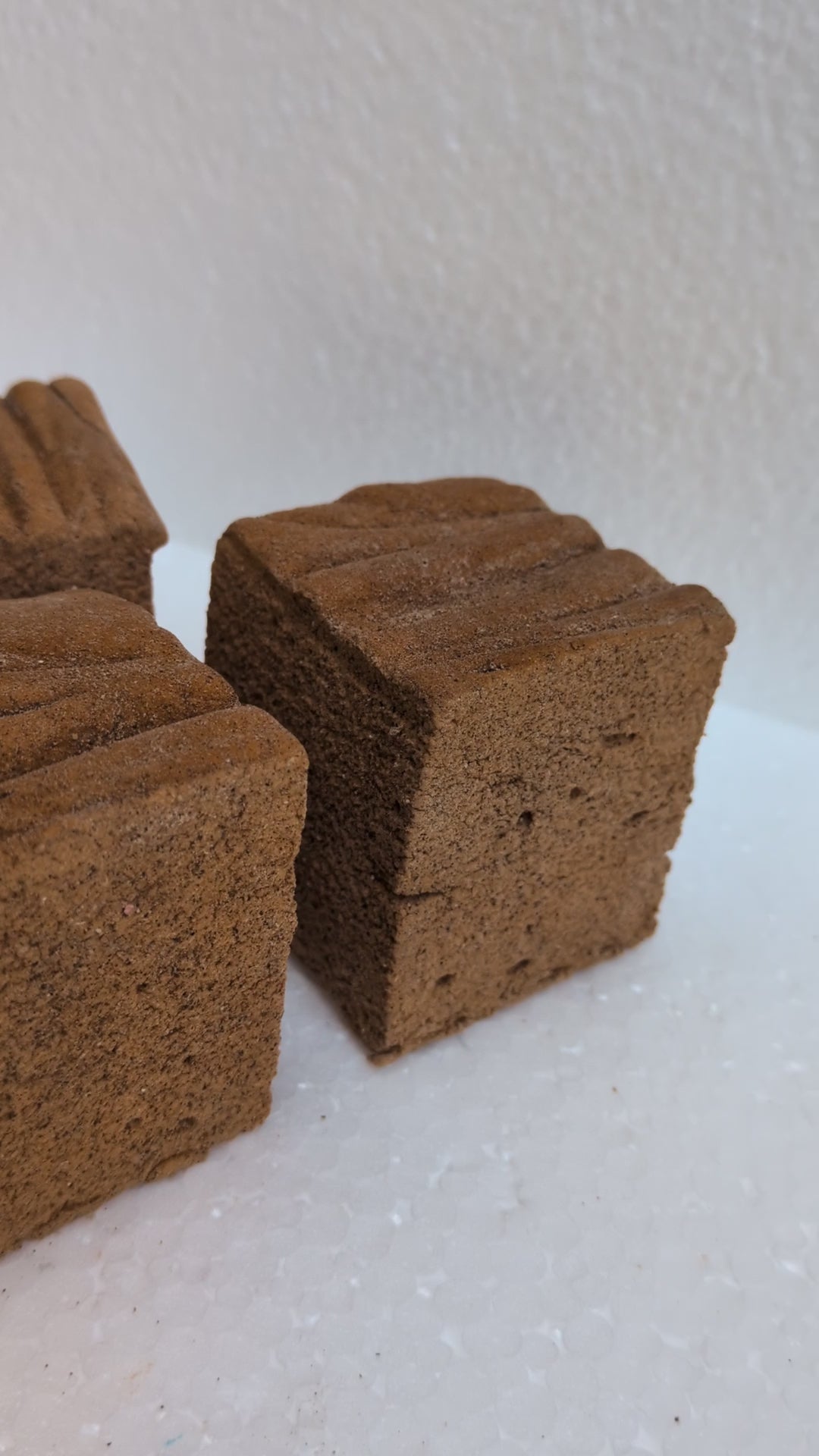pumpkin spice gourmet marshmallows featured in a short video with a white background with a hand for size reference